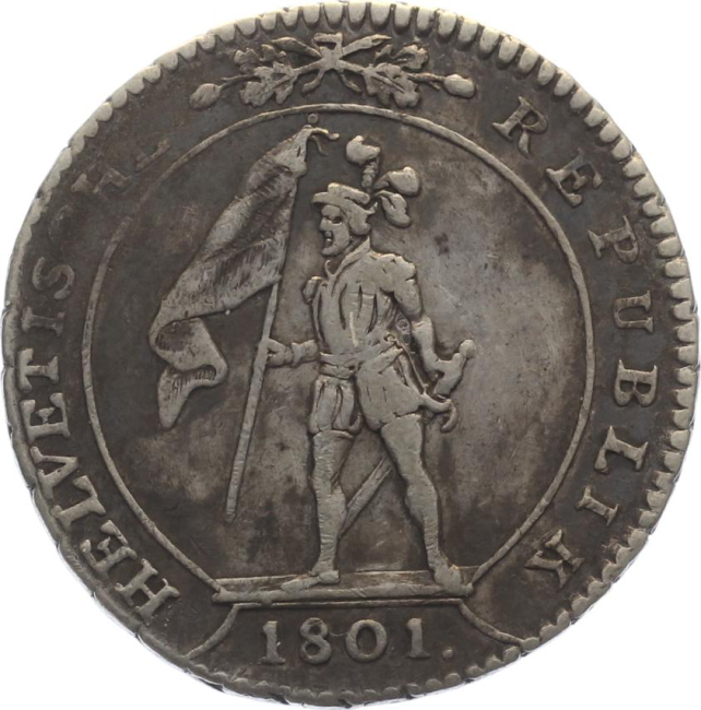 Helvetische Republik 10 Batzen 1801 B